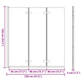 vidaXL Douche Omheining Goud 130 x 138 cm ESG Glas en Aluminium