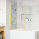 vidaXL Douche Omheining Goud 130 x 138 cm ESG Glas en Aluminium