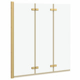 vidaXL Douche Omheining Goud 130 x 138 cm ESG Glas en Aluminium