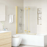 vidaXL Douche Omheining Goud 130 x 138 cm ESG Glas en Aluminium