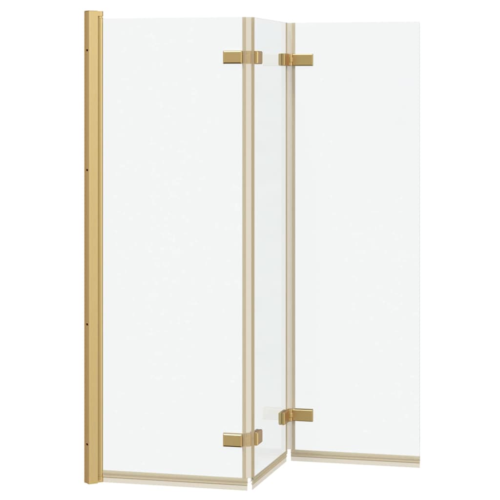 vidaXL Douche Omheining Goud 130 x 138 cm ESG Glas en Aluminium