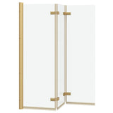 vidaXL Douche Omheining Goud 130 x 138 cm ESG Glas en Aluminium