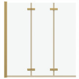 vidaXL Douche Omheining Goud 130 x 138 cm ESG Glas en Aluminium