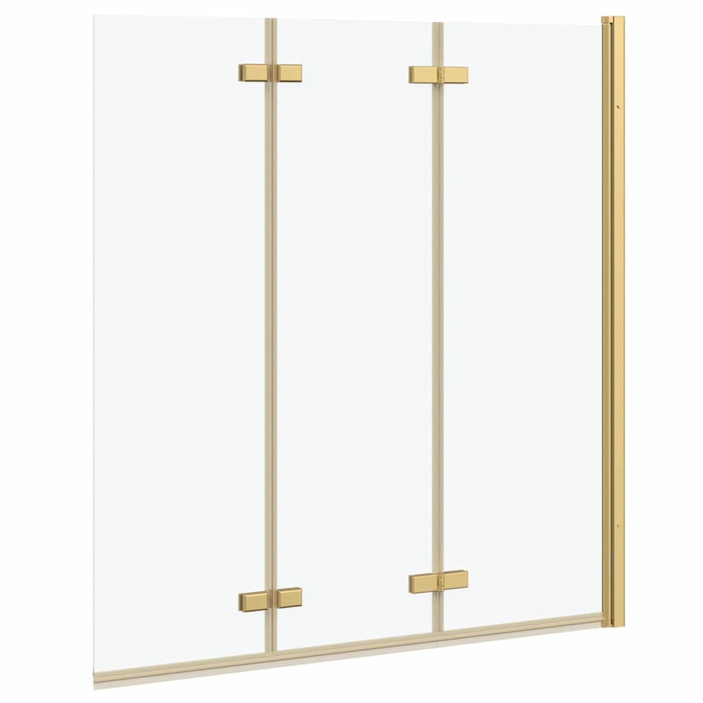 vidaXL Douche Omheining Goud 130 x 138 cm ESG Glas en Aluminium