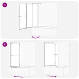vidaXL Bi-Fold Shower Enclosure Dark Transparent 120 x 67 x 129 cm