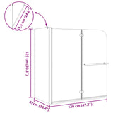 vidaXL Bi-Fold Shower Enclosure Dark Transparent 120 x 67 x 129 cm