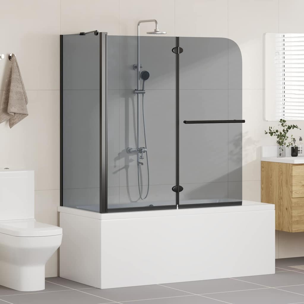 vidaXL Bi-Fold Shower Enclosure Dark Transparent 120 x 67 x 129 cm