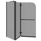 vidaXL Bi-Fold Shower Enclosure Dark Transparent 120 x 67 x 129 cm
