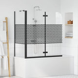 vidaXL Striped Shower Screen 120x68x130 cm Tempered Glass