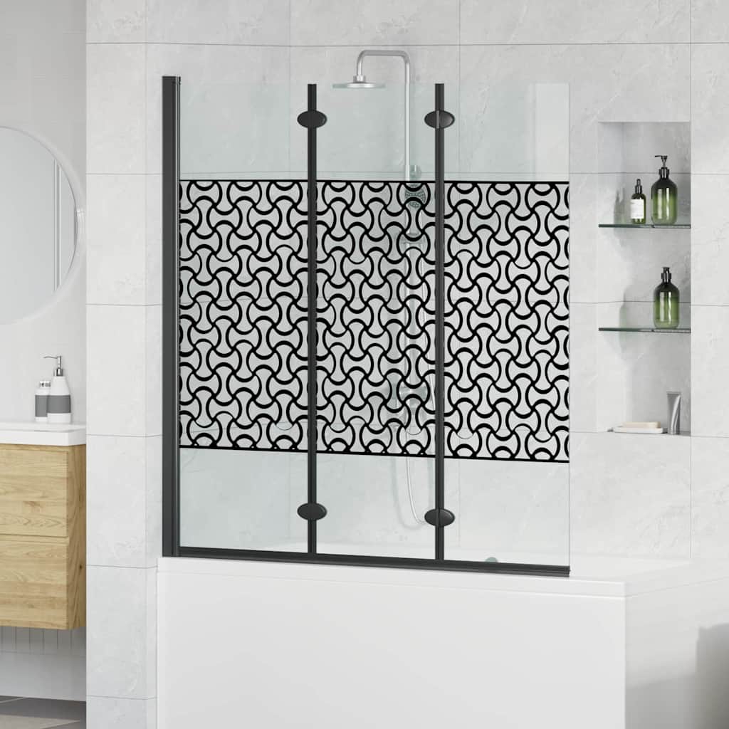 vidaXL Douche Omheining Zwart en Transparant 130 x 130 cm gehard glas