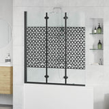vidaXL Douche Omheining Zwart en Transparant 130 x 130 cm gehard glas