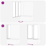 vidaXL Douche Omheining Zwart en Transparant 130 x 130 cm gehard glas