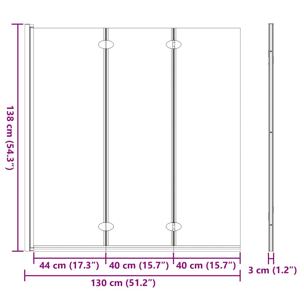 vidaXL Douche Omheining Zwart en Transparant 130 x 130 cm gehard glas
