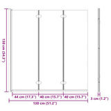 vidaXL Douche Omheining Zwart en Transparant 130 x 130 cm gehard glas