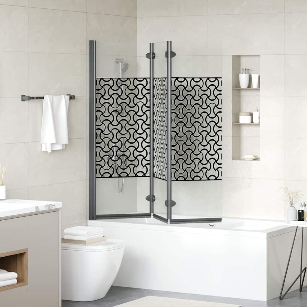 vidaXL Douche Omheining Zwart en Transparant 130 x 130 cm gehard glas
