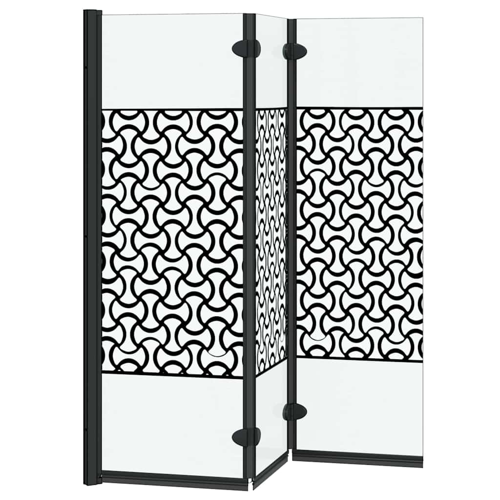 vidaXL Douche Omheining Zwart en Transparant 130 x 130 cm gehard glas