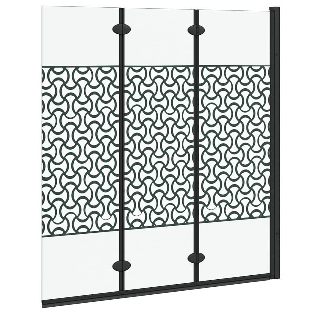 vidaXL Douche Omheining Zwart en Transparant 130 x 130 cm gehard glas