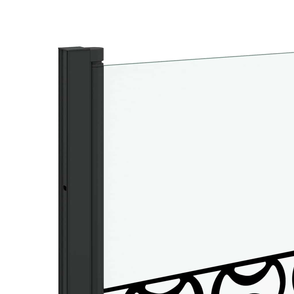 vidaXL Douche Omheining Zwart en Transparant 130 x 130 cm gehard glas