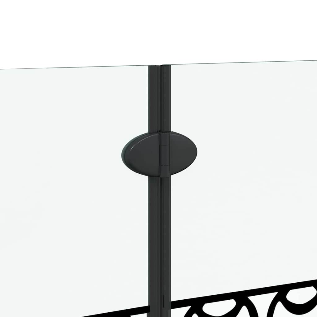 vidaXL Douche Omheining Zwart en Transparant 130 x 130 cm gehard glas