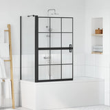 vidaXL Bad Douche Scherm Zwart en Transparant 80 x 68 x 128 cm