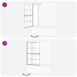 vidaXL Bad Douche Scherm Zwart en Transparant 80 x 68 x 128 cm