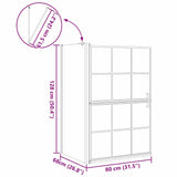 vidaXL Bad Douche Scherm Zwart en Transparant 80 x 68 x 128 cm