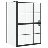 vidaXL Bad Douche Scherm Zwart en Transparant 80 x 68 x 128 cm