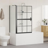 vidaXL Bad Douche Scherm Zwart en Transparant 80 x 68 x 128 cm