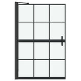 vidaXL Bad Douche Scherm Zwart en Transparant 80 x 68 x 128 cm
