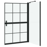 vidaXL Bad Douche Scherm Zwart en Transparant 80 x 68 x 128 cm