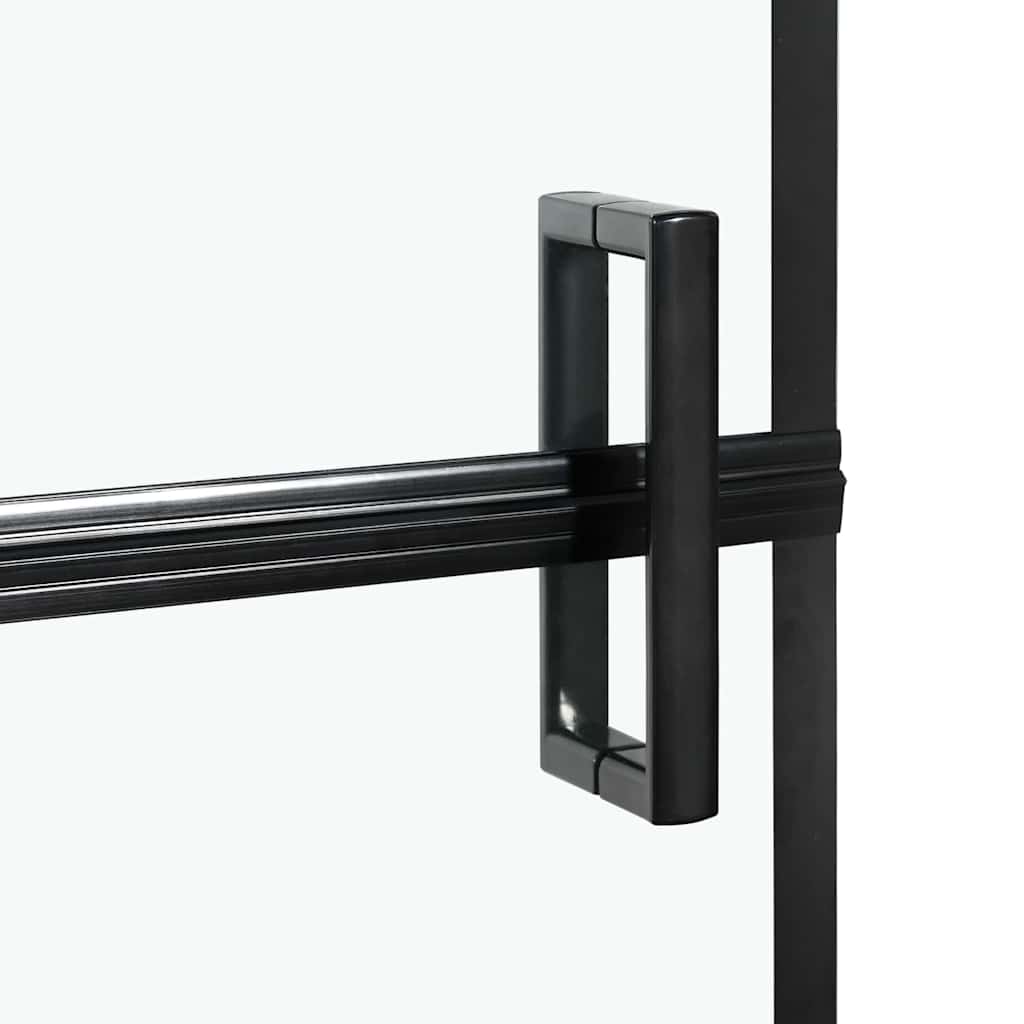 vidaXL Bad Douche Scherm Zwart en Transparant 80 x 68 x 128 cm