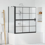 vidaXL Bad Douche Scherm Zwart en Transparant 80 x 68 x 128 cm
