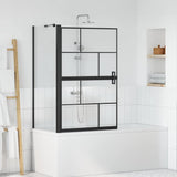 vidaXL Bad Douche Scherm Zwart en Transparant 80 x 68 x 128 cm