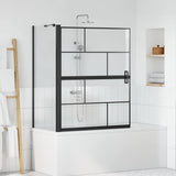 vidaXL Bad Douche Scherm Zwart en Transparant 80 x 68 x 128 cm