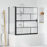 vidaXL Bad Douche Scherm Zwart en Transparant 80 x 68 x 128 cm