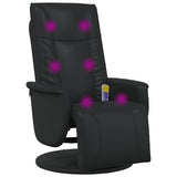vidaXL Swivel Massage Recliner Black 71 x 90 x 105 cm Artificial Leather