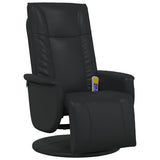 vidaXL Swivel Massage Recliner Black 71 x 90 x 105 cm Artificial Leather