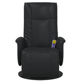 vidaXL Swivel Massage Recliner Black 71 x 90 x 105 cm Artificial Leather