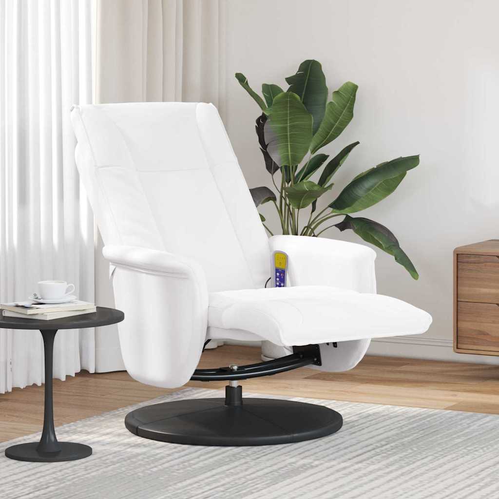 vidaXL Swivel Massage Recliner Black 71 x 90 x 105 cm Artificial Leather