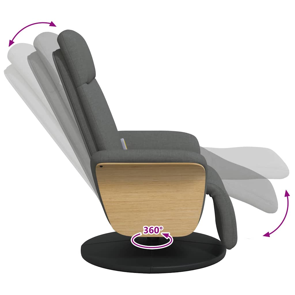 vidaXL Massage Relaxstoel Donkergrijs 79 x 87 x 104,5 cm Stof
