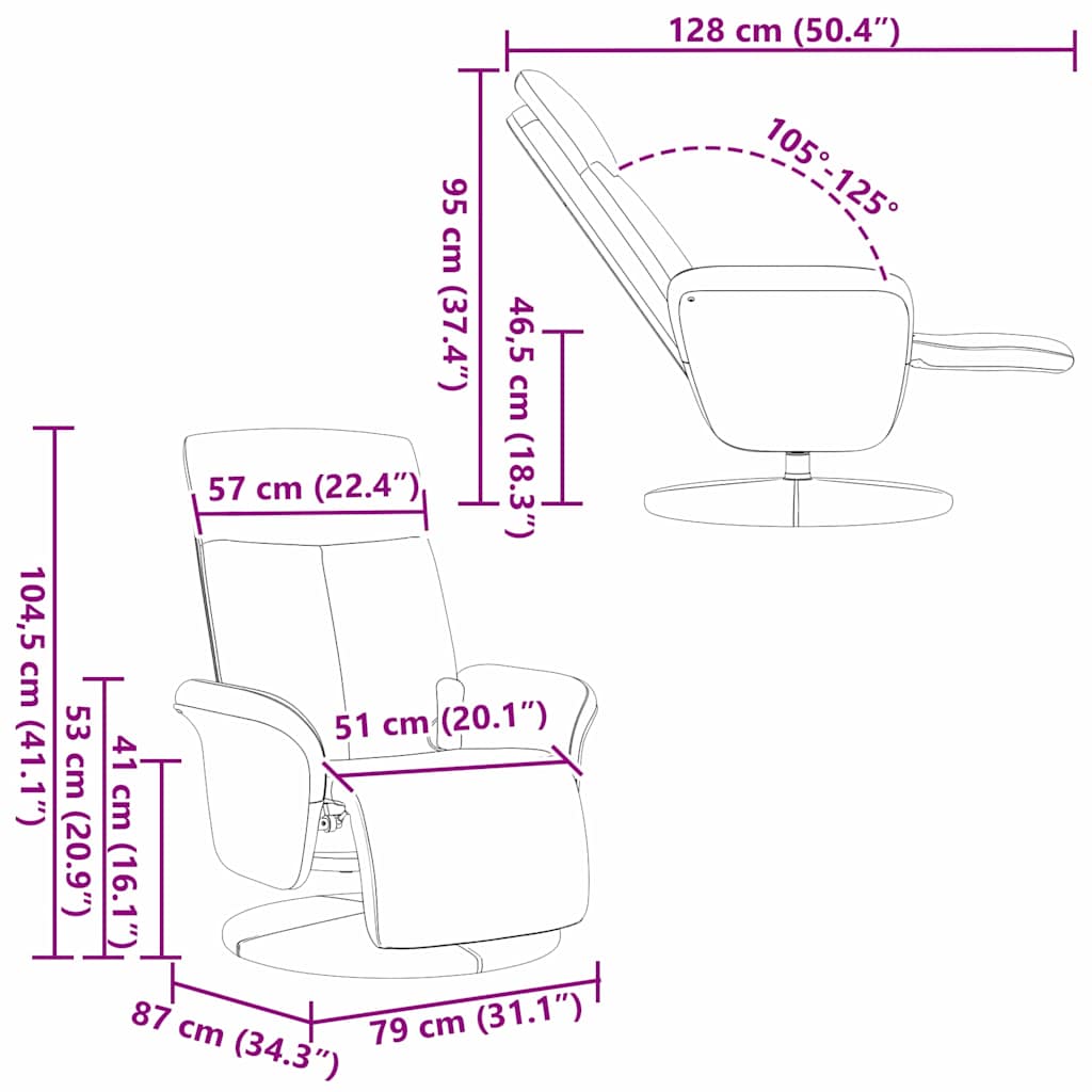 vidaXL Massage Relaxstoel Donkergrijs 79 x 87 x 104,5 cm Stof