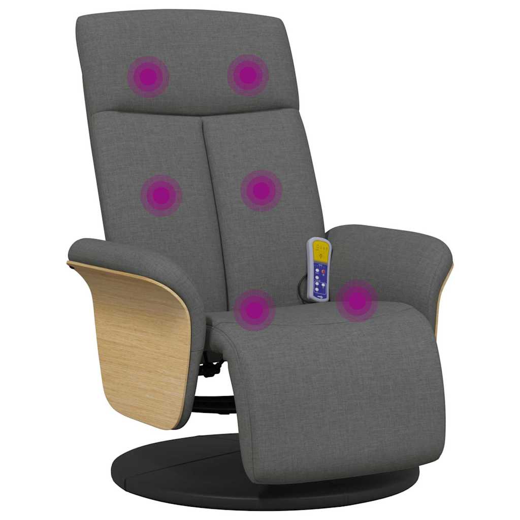 vidaXL Massage Relaxstoel Donkergrijs 79 x 87 x 104,5 cm Stof