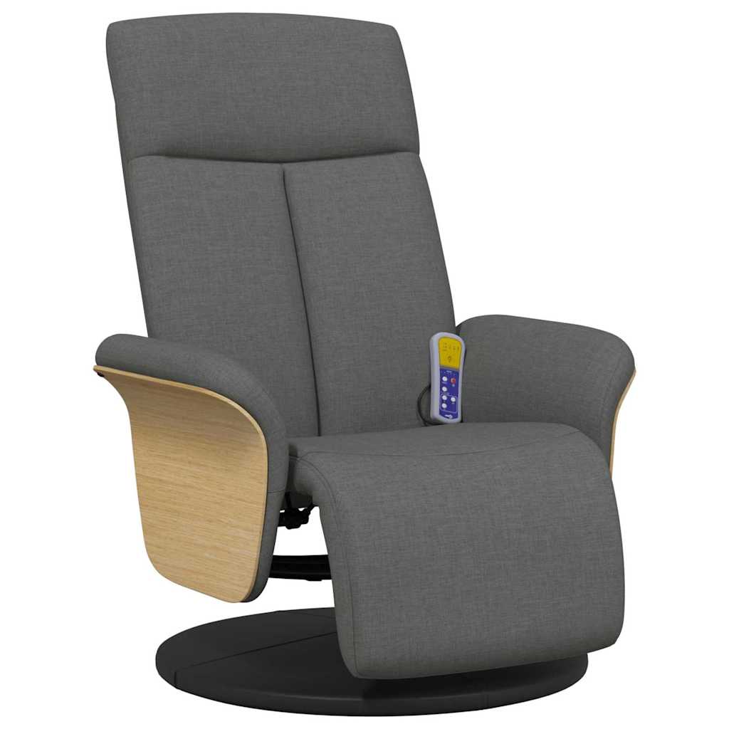 vidaXL Massage Relaxstoel Donkergrijs 79 x 87 x 104,5 cm Stof