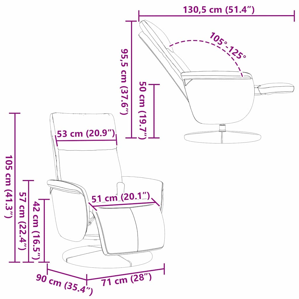 vidaXL Massage Relaxstoel Zwart 71 x 90 x 105 cm Kunstleer