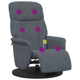 vidaXL Massage Recliner Dark Grey 91 x 71 x 105 cm Velvet