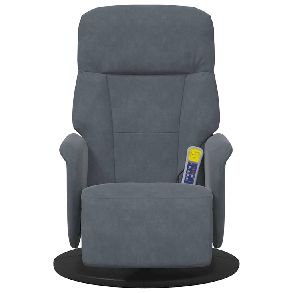 vidaXL Massage Recliner Dark Grey 91 x 71 x 105 cm Velvet
