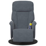 vidaXL Massage Recliner Dark Grey 91 x 71 x 105 cm Velvet