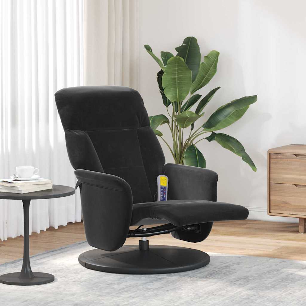 vidaXL Massage Recliner Dark Grey 91 x 71 x 105 cm Velvet