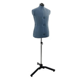 vidaXL Verstelbaar Mannequin Blauw 37,5-45,5 inch Stof