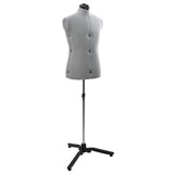 vidaXL Verstelbaar Mannequin Blauw 37,5-45,5 inch Stof